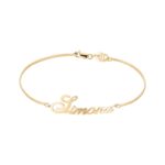 Bracciale rigido Oro 18kt con nome personalizzato chiusura moschettone