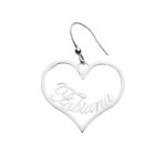 Orecchini in argento con nome a forma di cuore 30 mm