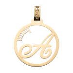 Pendente in Oro 18kt con nome e lettera personalizzabile 30mm