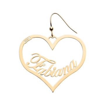Orecchini in Oro 18kt con nome personalizzabile forma cuore