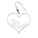 Orecchini in Oro 18kt con nome personalizzabile forma cuore 30mm