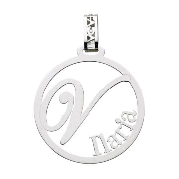 Pendente Oro 18kt nome e lettera personalizzabile