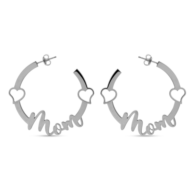 Orecchini Mom con Cuori in Argento 925