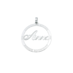 Pendente con nome e Zirconi in Argento 925