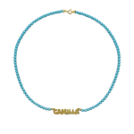 Collana perline Azzurre in Argento 925 nome personalizzato