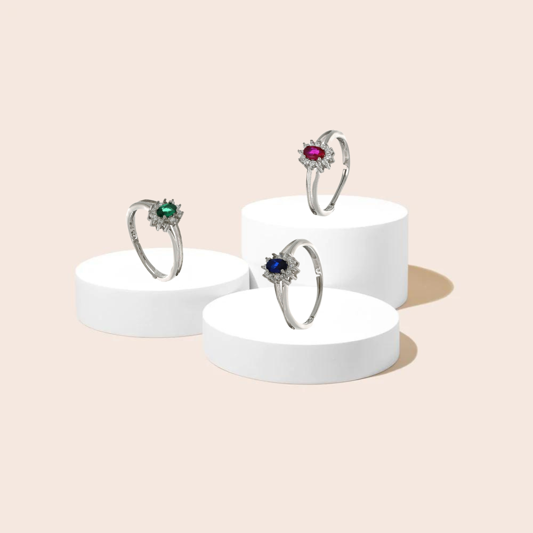 Anello pietra colorata in argento 925