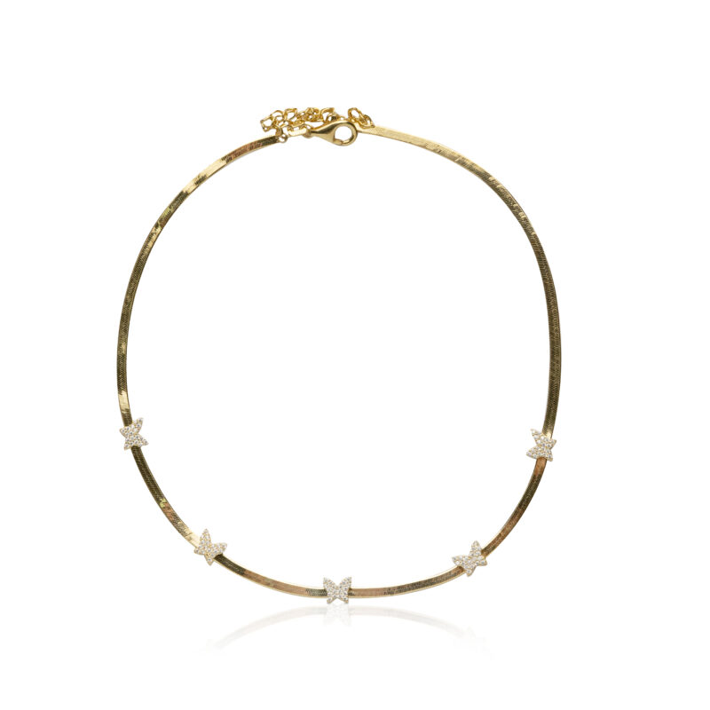 Collana Snake con Farfalle in argento 925