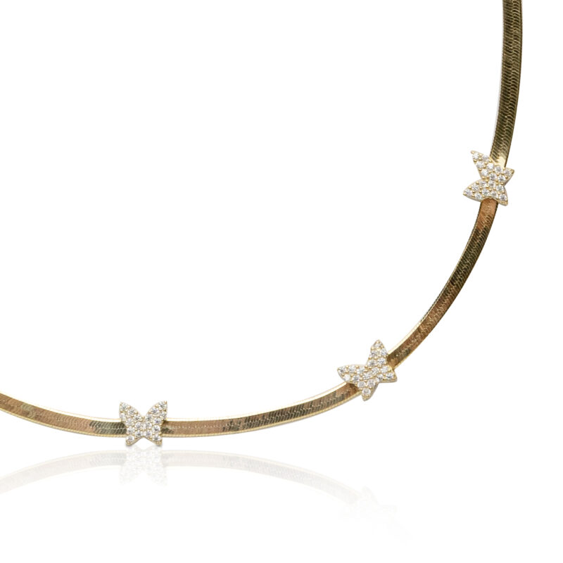Collana Snake con Farfalle in argento 925