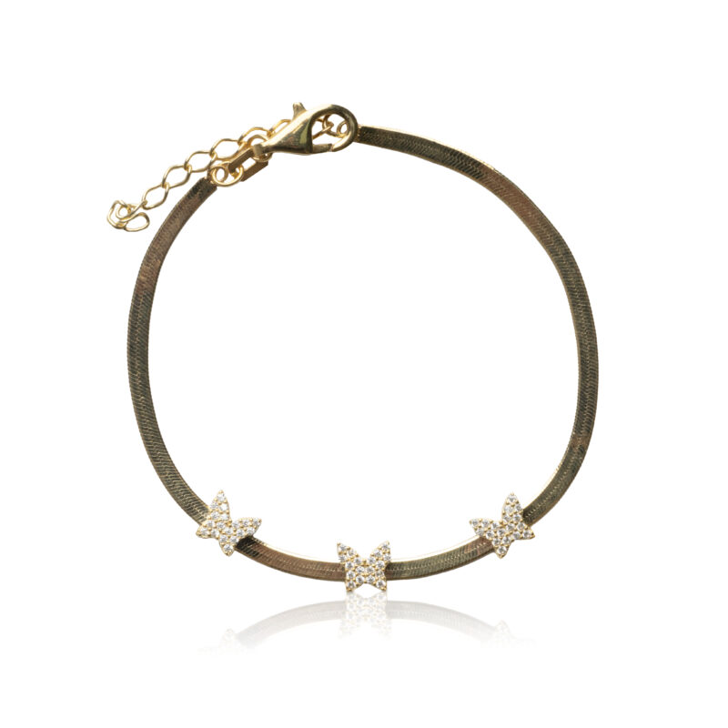 Bracciale Snake con Farfalle in argento 925