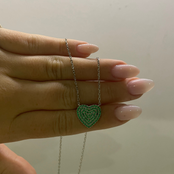 Collana cuore verde in argento925