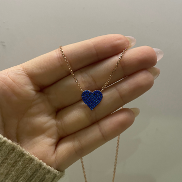 Collana cuore blu in argento925
