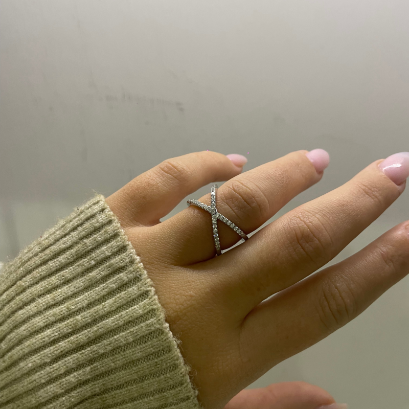 Anello incrocio in argento925