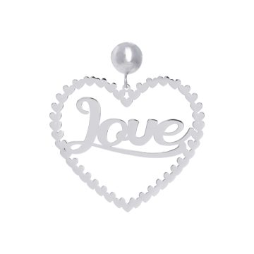 Orecchini cuore pendente love in argento 925