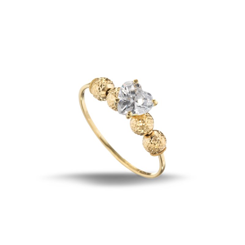 Anello pietra taglio cuore in oro 18kt