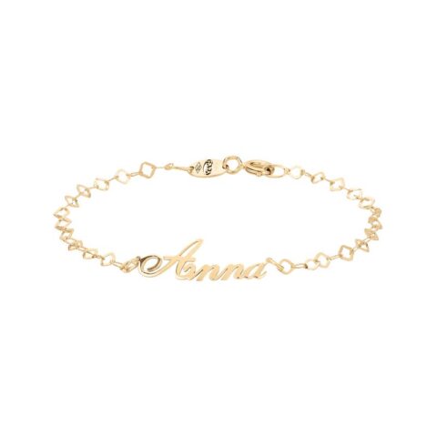 Bracciale baby Oro 18kt con nome personalizzato corsivo