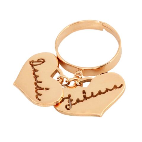 Anello con Cuori Pendenti Due Nomi