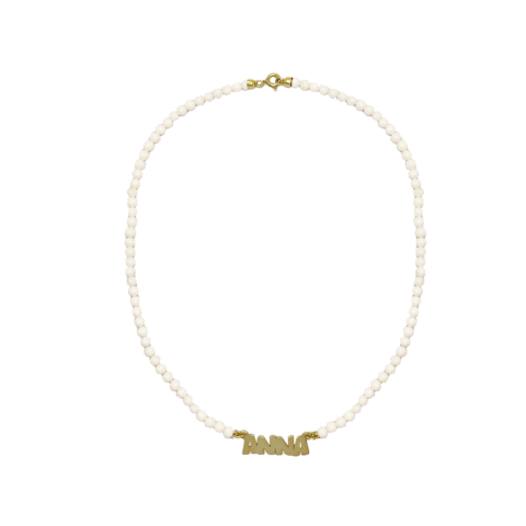 Collana perline Bianche con nome personalizzato